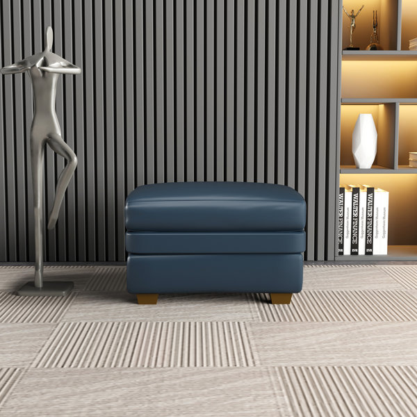 Latitude Run® 30" Wide Genuine Leather Upholstered Ottomans Wayfair